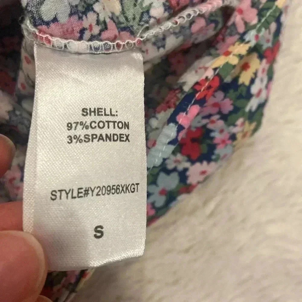 Pomander Place Floral Square Neck Blouse Pink Green Puff Sleeve Top Small - Picture 5 of 6